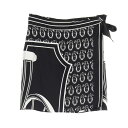 エルメス HERMES スカート 衣料品 ボトムス シルク シルク レディース ブラック系 / ホワイト系 【中古】