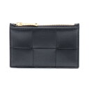 【7%OFFクーポン対象】ボッテガヴェネタ BOTTEGA VENETA マキシイントレチャート コインケース 財布 レザー レディース ブラック系 681010VCQC48425 【新品】