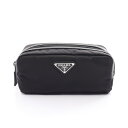 プラダ PRADA TESSTO + SAFFIAN ポーチ バッグ ナイロン サフィアーノレザー レディース ブラック系 2NA0452DMHF0002 【新...