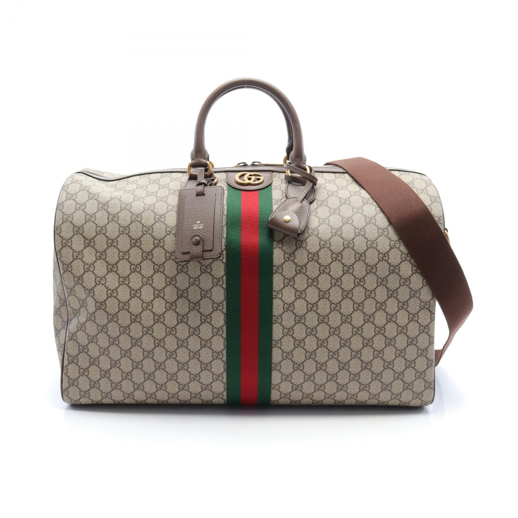 GUCCI グッチ ナイロン ボストンバッグ レザー ショルダー付き GUCCI グッチ ナイロン ボストンバッグ レザー ショルダー付き