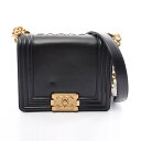 シャネル CHANEL ボーイシャネル ショルダーバッグ バッグ レザー レディース ブラック系 AS3018 【中古】