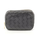 【最大4万円OFFクーポン対象】ボッテガヴェネタ BOTTEGA VENETA イントレチャート ポーチ バッグ レザー レディース ブラック系 776873V3IV08425 【新品】