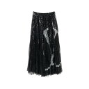ヴァレンチノ Valentino プリーツ スカート 衣料品 ボトムス ポリエステル レディース ブラック系 / シルバー系 UB3MD02E5NF 【中古】