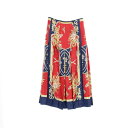 グッチ GUCCI スカート 衣料品 ボトムス シルク レディース ネイビー系 / レッド系 / マルチカラー 【中古】