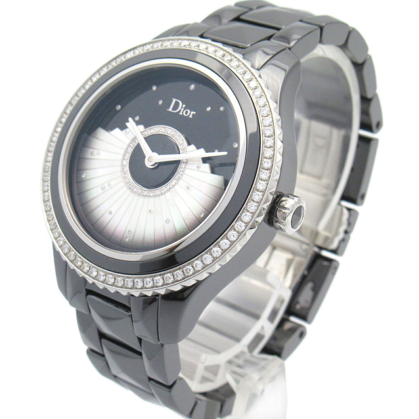 【10%OFFクーポン対象】ディオール Dior ユイット 腕時計 時計 セラミック ボーイズ ブラック系 ホワイトシェル CD124BE0C001 【中古】