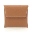 エルメス HERMES バスティア ゴールド コインケース 財布 ヴォーエプソン ヴォーエプソン レディース ブラウン系 【中古】