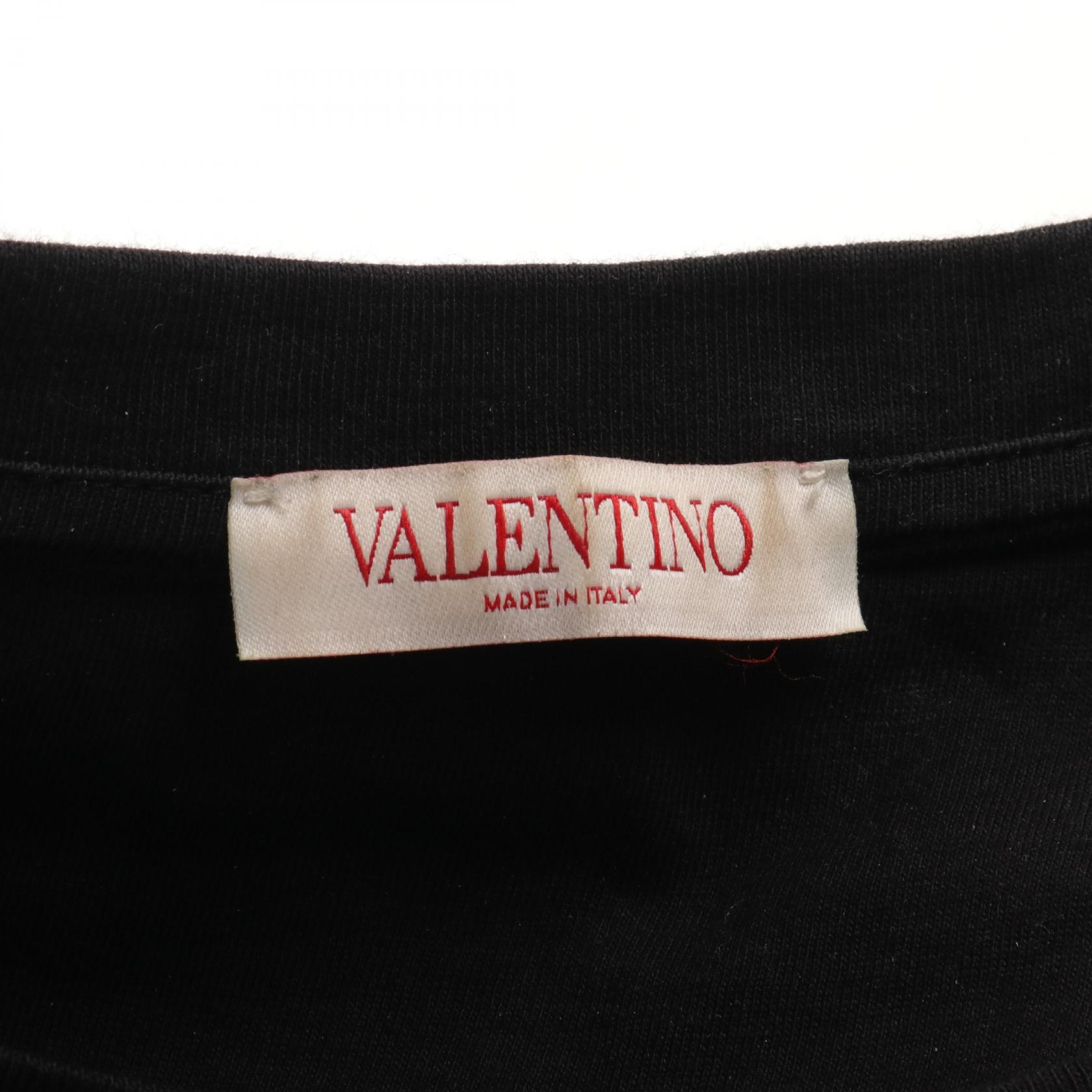 【15%OFFクーポン対象】ヴァレンチノ Valentino カットソー 衣料品 トップス コットン メンズ レディース ブラック系 【中古】