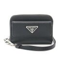 プラダ PRADA SAFFIANO TRIANG コインケース 財布 サフィアーノレザー レディース ブラック系 2MR044QHHF0002 【新品】