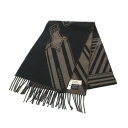エルメス HERMES Sangles en Zig Zag マフラー 衣料品 カシミヤ レディース ブラック系 / ブラウン系 【中古】