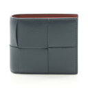 【7%OFFクーポン対象】ボッテガヴェネタ BOTTEGA VENETA カセット 三つ折り財布 財布 レザー メンズ ネイビー系 749455VBWD53358 【新品】
