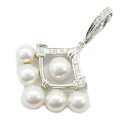 ジュエリー JEWELRY パール ダイヤモンド トップ ペンダントトップ ジュエリー K18WG(ホワイトゴールド) ダイヤモンド パール レディース ホワイト系 / クリア系 パール 6.1g 【中古】