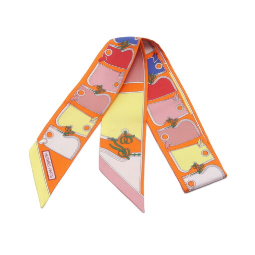 エルメス HERMES ツイリー Camails スカーフ 衣料品 シルク シルク レディース オレンジ系 / マルチカラー 【中古】 エルメス HERMES ツイリー Camails スカーフ 衣料品 シルク シルク レディース オレンジ系 / マルチカラー 【中古】