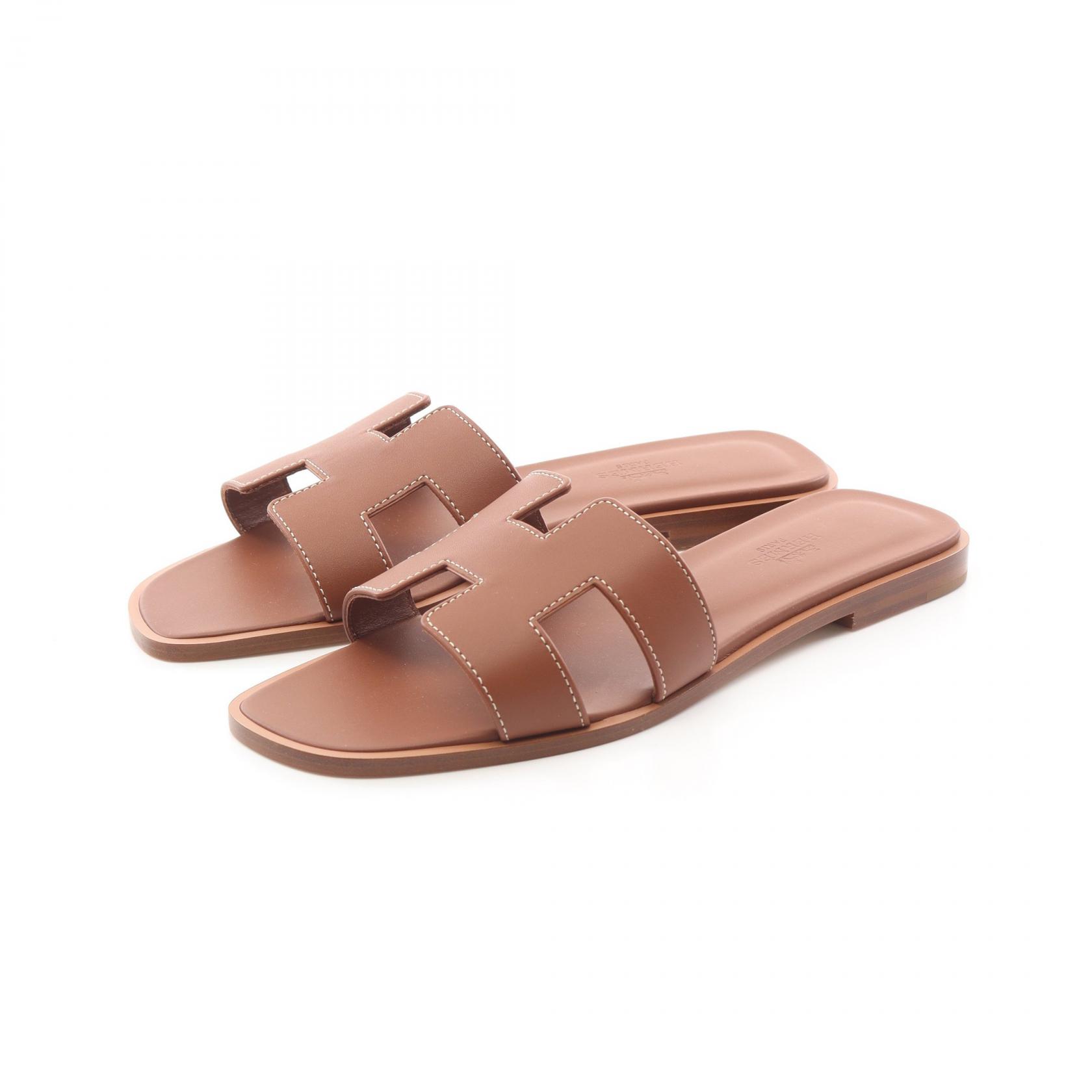 エルメス HERMES オラン サンダル 靴 カーフ（牛革） ボックスカーフ レディース ブラウン系 【中古】のサムネイル