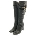 グッチ GUCCI ロングブーツ ブーツ 靴 レザー レディース ブラック系 【中古】【0508-20cp】(4)