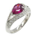 ジュエリー JEWELRY ガーネット ダイヤモンド リング リング・指輪 ジュエリー Pt900プラチナ ダイヤモンド ガーネット レディース パープル系 ガーネット 7.4g 【中古】