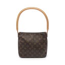 ルイ・ヴィトン LOUIS VUITTON ルイヴィトンショルダーバッグ ルーピングMM モノグラム ショルダーバッグ バッグ PVCコーティングキャンバス レザー レディース ブラウン系 M51146 【中古】