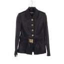 シャネル CHANEL ベルト付き 衣料品 アウター シルク コットン レディース ブラック系 P61937V30854 【中古】