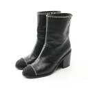シャネル CHANEL ココマーク ブーツ 靴 レザー ファブリック レディース ブラック系 G37822 【中古】