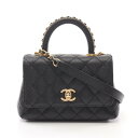 シャネル CHANEL ココハンドルXXS トップハンドル ハンドバッグ バッグ キャビアスキン(グレインドカーフ) レディース ブラック系 AS2215 【中古】