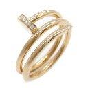 カルティエ CARTIER ジュストアンクル ダブル リング ダイヤ リング・指輪 ジュエリー K18PG(ピンクゴールド) ダイヤモンド レディース クリア系 【中古】