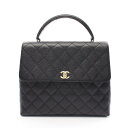 シャネル CHANEL マトラッセ トップハンドル ハンドバッグ バッグ レザー レディース ブラック系 【中古】