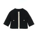 シャネル CHANEL ノーカラージャケット 衣料品 アウター ナイロン コットン レディース ブラック系 / ホワイト系 P71829 【中古】