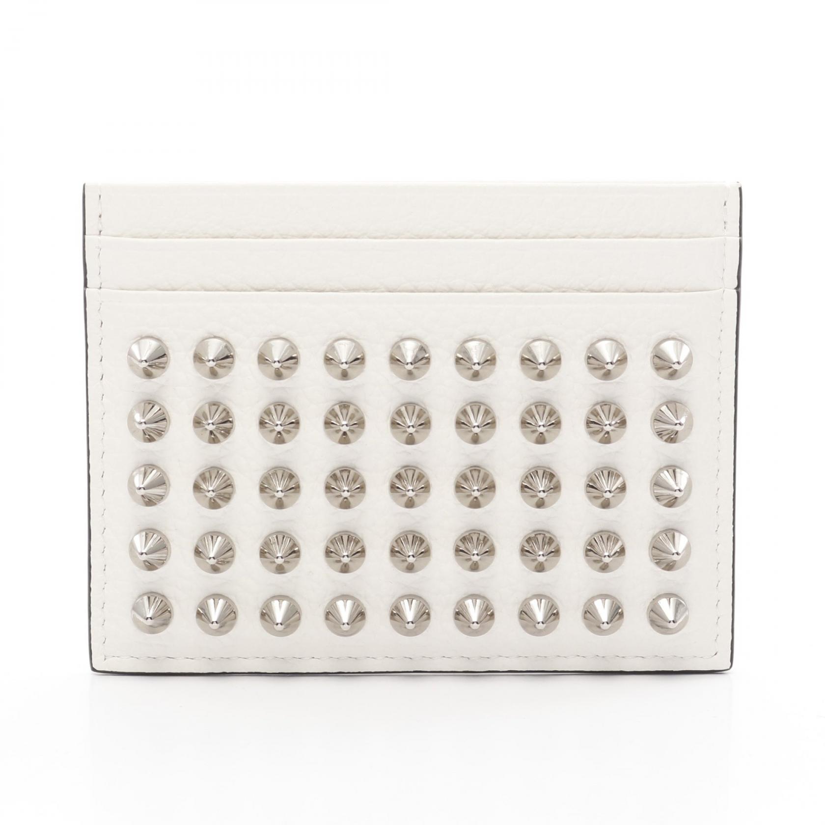 ＼15%OFFクーポン対象／クリスチャンルブタン Christian Louboutin M Kios card holder カードケース アクセサリー レザー メンズ ホワイト系 1175211 【中古】