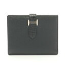 エルメス HERMES ベアンコンパクト タッチ 二つ折り財布 財布 ヴォースイフト / アリゲーターリセ ヴォースイフト レディース ブラック系 【中古】