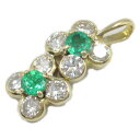 ジュエリー JEWELRY エメラルド ダイヤモンド トップ ペンダントトップ ジュエリー K18(イエローゴールド) ダイヤモンド エメラルド レディース クリア系 / グリーン系 エメラルド 2.6g 【中古】【0508-20cp】