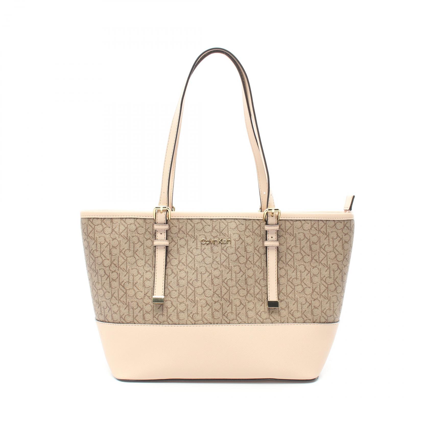 ＼20%OFFクーポン対象／カルバンクライン Calvin Klein トートバッグ バッグ PVCコーティングキャンバス レザー レディース ブラウン系 / ピンク系 H6JAJ4VG 【中古】