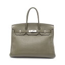 エルメス HERMES バーキン35 ハンドバッグ バッグ レザー トゴ トゴ レディース グリーン系 【中古】【0508-10cp】(4)