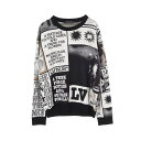 【7千円OFFクーポン対象】ルイ・ヴィトン LOUIS VUITTON ファンジンモチーフ ニット 衣料品 トップス ウール メンズ ホワイト系 / ブラック系 / マルチカラー RM241MCZUHQN32W 【中古】