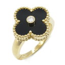 ヴァンクリーフ&アーペル Van Cleef & Arpels ヴィンテージアルハンブラ リング オニキス リング・指輪 ジュエリー K18(イエローゴールド) ダイヤモンド オニキス レディース クリア系 / ブラック系 【中古】