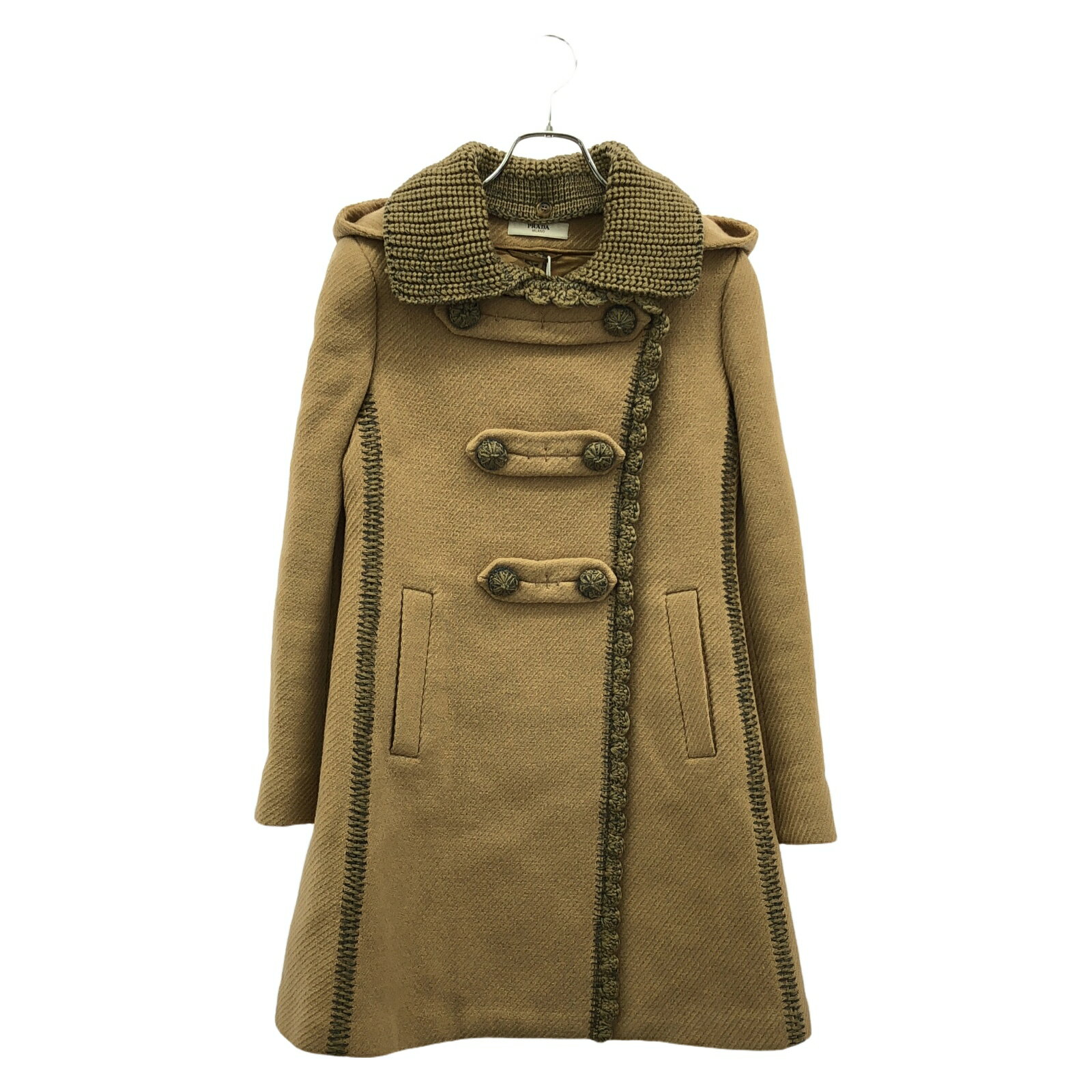 プラダ PRADA コート 衣料品 アウター ウール レディース ブラウン系 【中古】