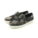 \15%OFFクーポン対象/ジミーチュウ JIMMY CHOO スリッポン 靴 スウェード メンズ グリーン系 / マルチカラー 【中古】