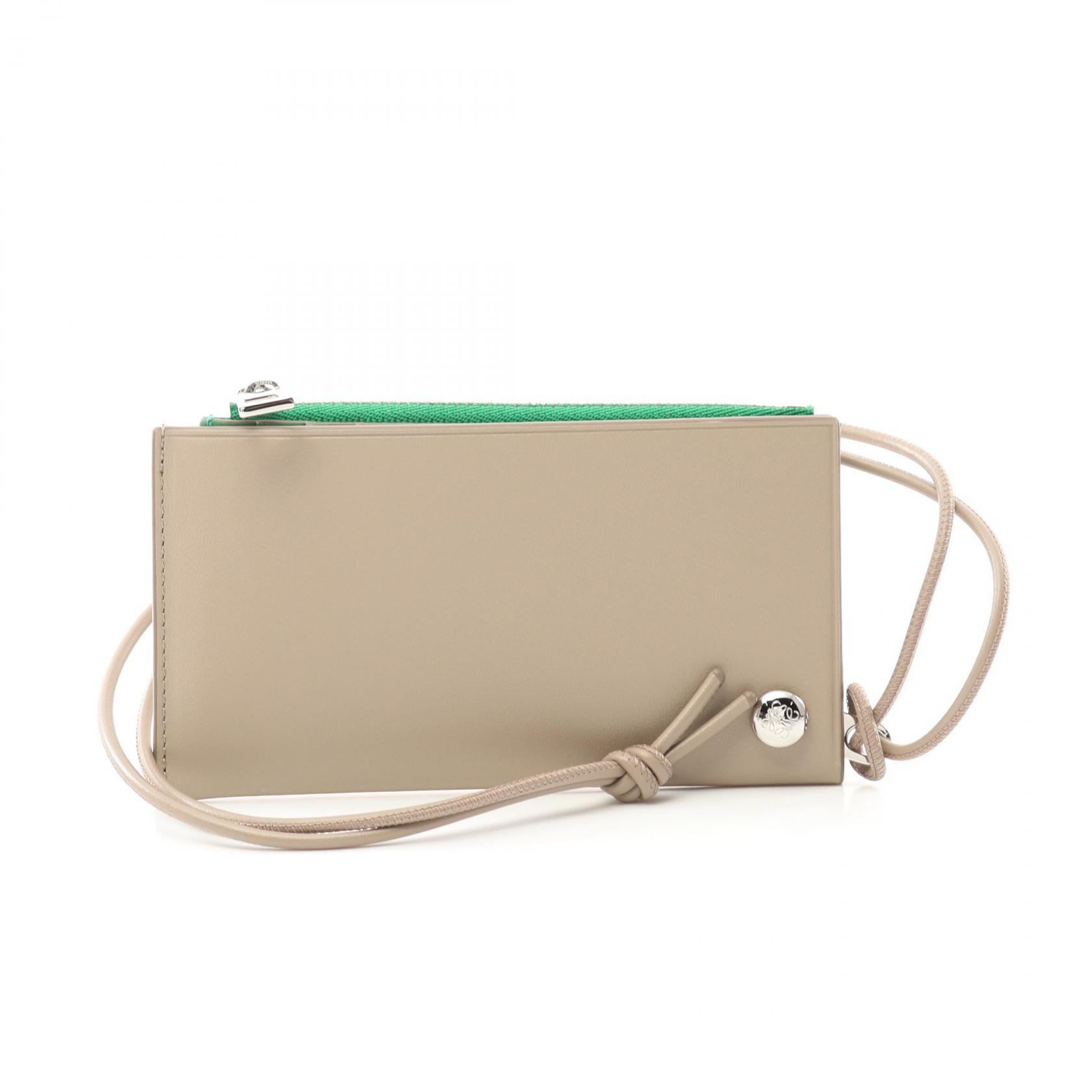 ロエベ LOEWE ぺブル スライダー コインカードホルダー コインケース 財布 レザー レディース ベージュ..