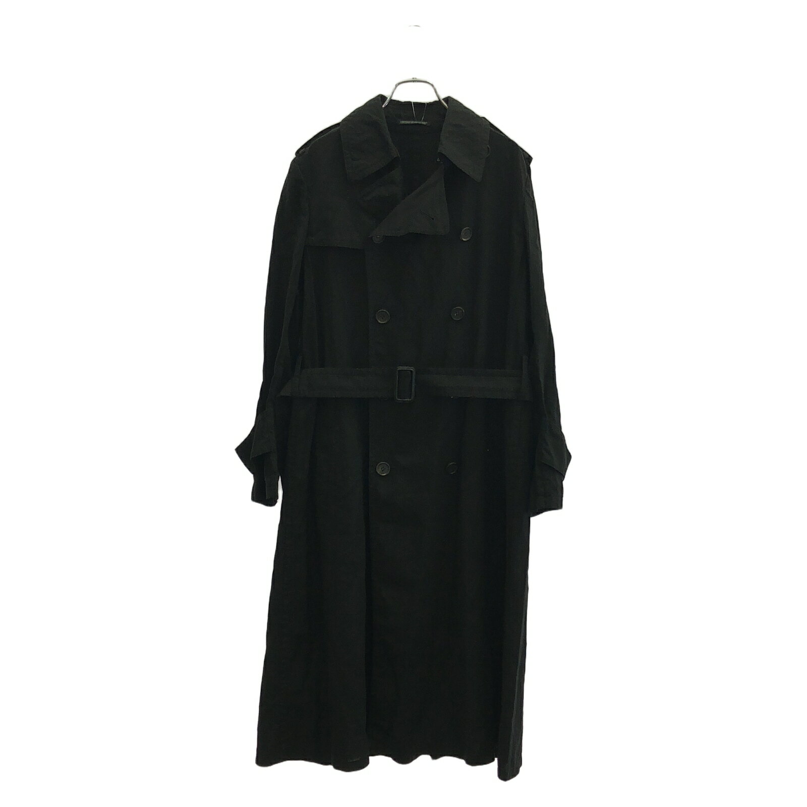 【最大4万円OFFクーポン対象】ヨウジヤマモト プリュス ノアール Yohji Yamamoto +NOIR トレンチコート トレンチコート 衣料品 アウター メンズ ブラック系 【中古】