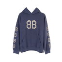 バレンシアガ BALENCIAGA Crypto BBロゴ パーカー 衣料品 トップス コットン メンズ レディース ネイビー系 / ベージュ系 767877 ...