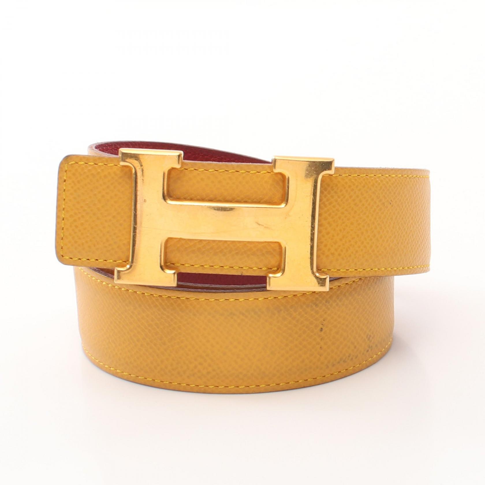 エルメス HERMES コンスタンス Hベルト ジョーヌ ルージュヴィフ ベルト 衣料品 クシュベル クシュベル レディース イエロー系 / レッド系 【中古】
