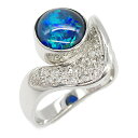 ジュエリー JEWELRY ブラックオパール ダイヤモンド リング リング・指輪 ジュエリー Pt900プラチナ ダイヤモンド ブラックオパール レディース ブルー系 / クリア系 ブラックオパール 9.3g 【中古】