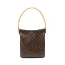 ルイ・ヴィトン LOUIS VUITTON ルーピングGM ショルダーバッグ バッグ PVCコーティングキャンバス レザー モノグラム レディース ブラウン系 ...