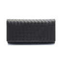 【7%OFFクーポン対象】ボッテガヴェネタ BOTTEGA VENETA イントレチャート 札入れ 財布 レザー メンズ ブラック系 120697V47W11000 【新品】