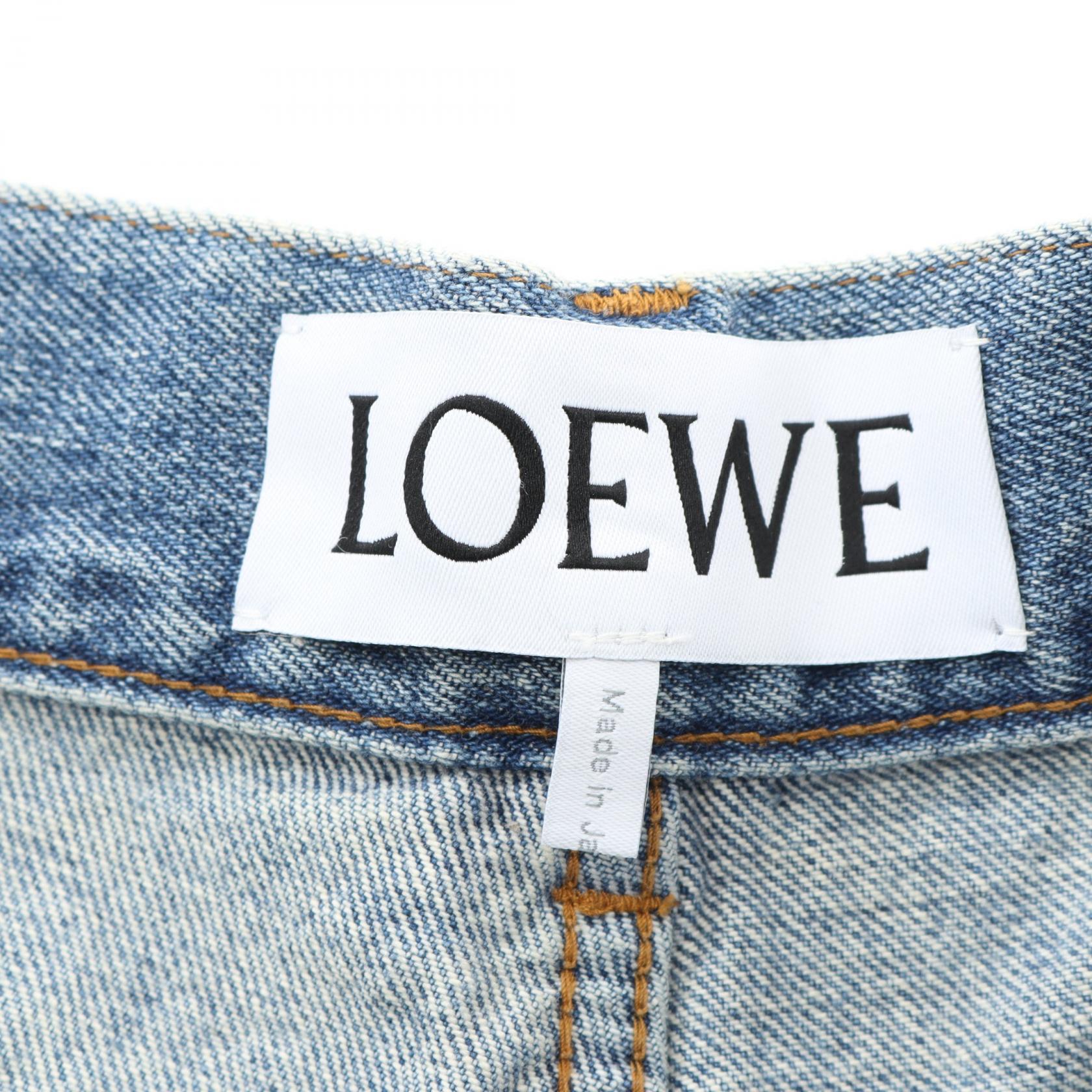 【15%OFFクーポン対象】ロエベ LOEWE ストレートレッグ ジーンズ デニムパンツ 衣料品 ボトムス コットン メンズ ブルー系 H526Y11W18557052 【新品】