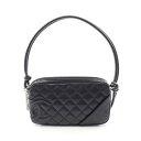シャネル CHANEL カンボンライン ハンドバッグ バッグ ラムスキン(羊革) レディース ブラック系 A25175 【中古】