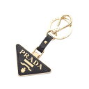 【7%OFFクーポン対象】プラダ PRADA SAFFIANO キーホルダー アクセサリー サフィアーノレザー GP レディース ゴールド系 / ブラック系 1PP128053F0002 【新品】