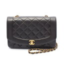 シャネル CHANEL マトラッセ ダイアナフラップ ショルダーバッグ バッグ ラムスキン(羊革) レディース ブラック系 A01165 【中古】