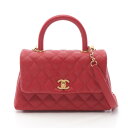 シャネル CHANEL ココハンドル フラップ マトラッセ ハンドバッグ バッグ キャビアスキン(グレインドカーフ) レディース レッド系 A92990 【中古】
