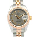ロレックス ROLEX デイトジャスト D番 腕時計 時計 K18PG(ピンクゴールド) ステンレススチール レディース グレー系 RO 179171 【中古】