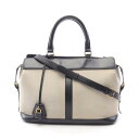セリーヌ CELINE ミディアム カバ ドゥ フランス バッグ ハンドバッグ バッグ キャンバス レザー レディース アイボリー系 / ブラック系 192662CS7 【中古】