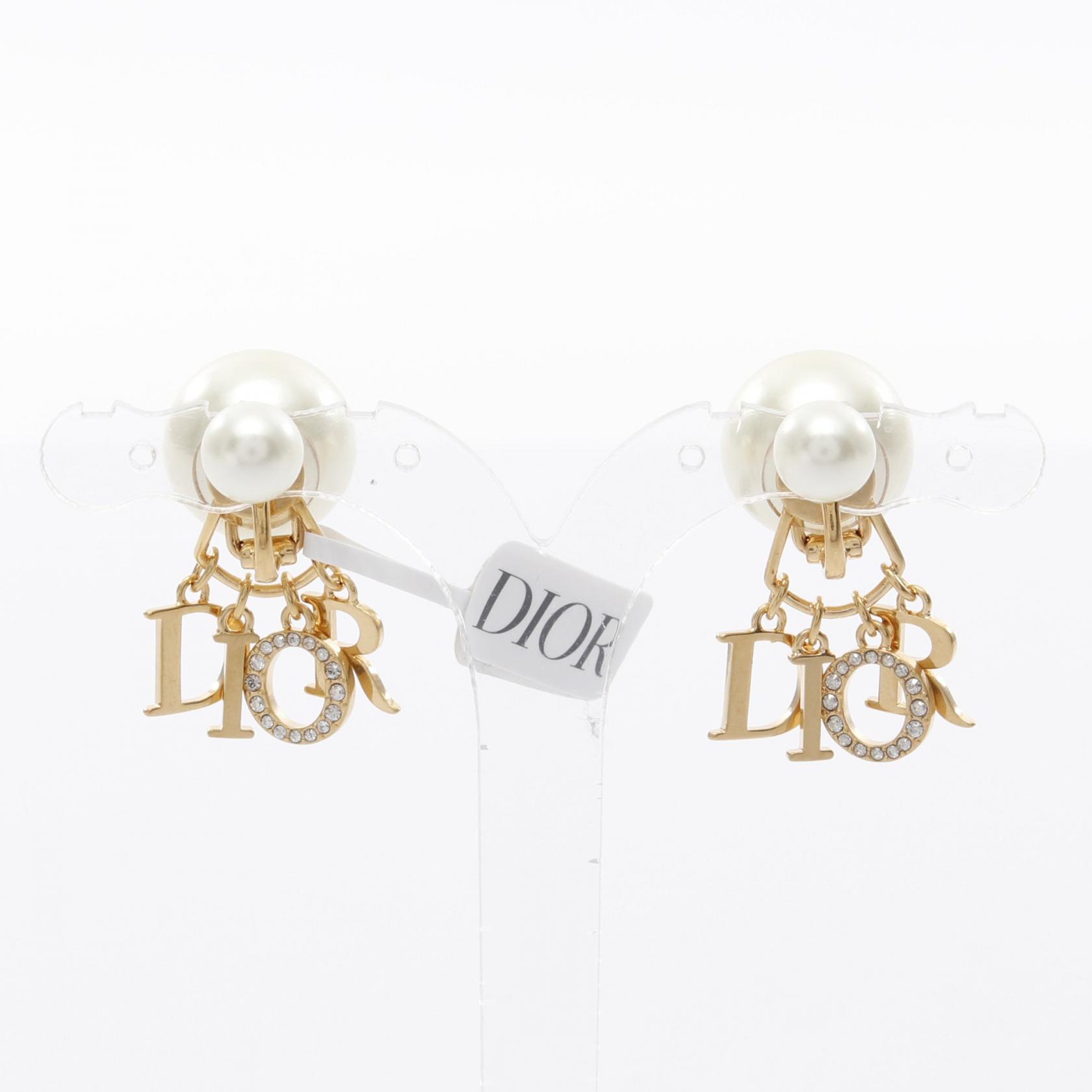 クリスチャンディオール Christian Dior Dior Tribales ディオール トライバル イヤリング ジュエリー GP（ゴールドメッキ） フェイクパール レディース アイボリー系 / ゴールド系 【中古】のサムネイル